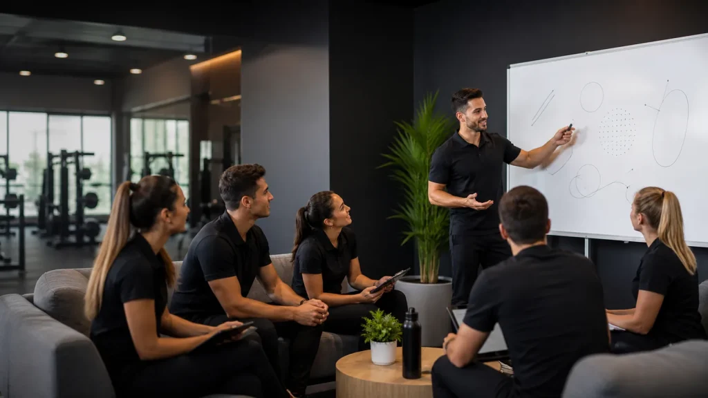 Formación de ventas para el equipo de un gimnasio
