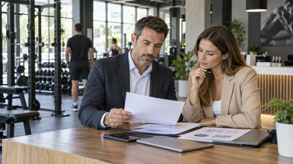 Consultores realizando una due diligence para comprar un gimnasio