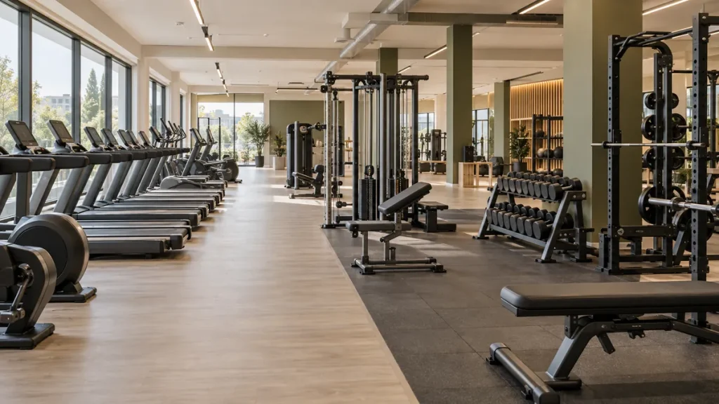 Gimnasio low cost con sala de fitness amplia y máquinas de cardio