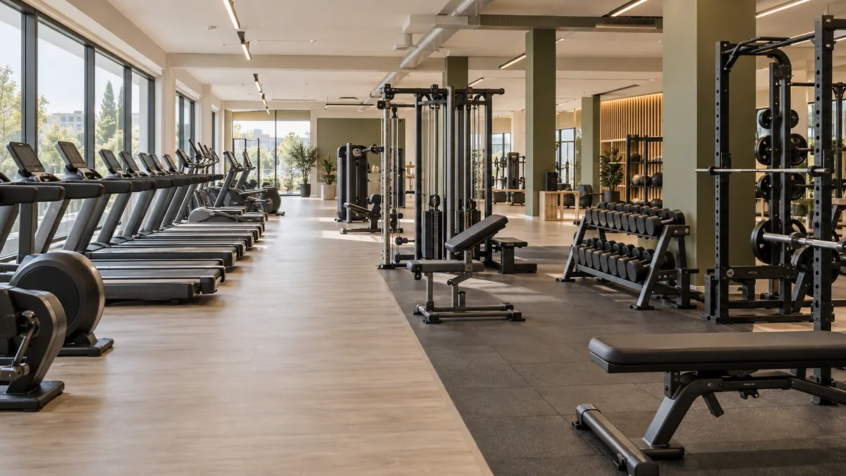 Gimnasio low cost con sala de fitness amplia y máquinas de cardio