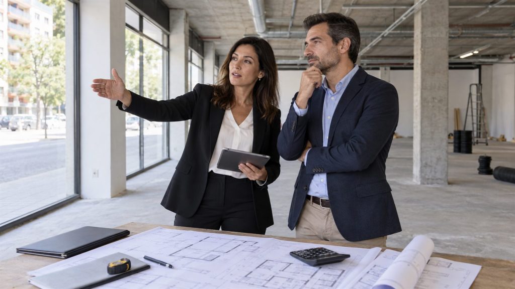 Consultores negociando el alquiler de un local para gimnasio