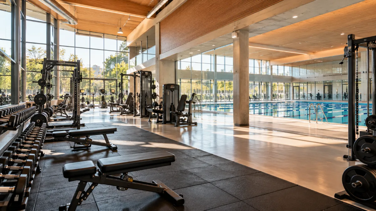 Gestión de instalaciones deportivas municipales: polideportivo con sala de fitness y piscina